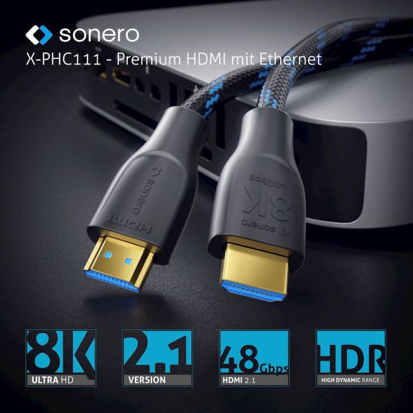 Kabel HDMI 2.1 do 8k (60Hz) Purelink Sonero XPHC111-010 48Gbps 1m - 1