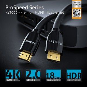 Kabel HDMI 2.0 pełne 4k z HDR Purelink PS3000-010 1m Prospeed