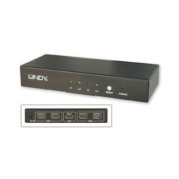 Lindy 38027 splitter HDMI (1xIN - 4xOUT) - 1