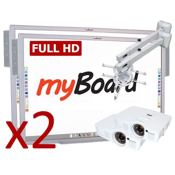 Zestaw interaktywny Duet Black Full HD myBoard Silver 90" Panorama / Optoma EH200ST + montaż i szkolenie